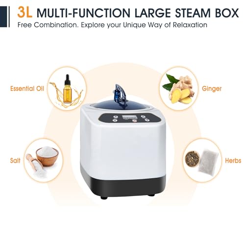 Image of Home Sauna Box Steam Saunas, New 2024 Upgrade Large Portable Indoor Sauna Tent with 3L 1000W Steam Generator, Remote, Waterproof Phone Pouch, Chair, Mat