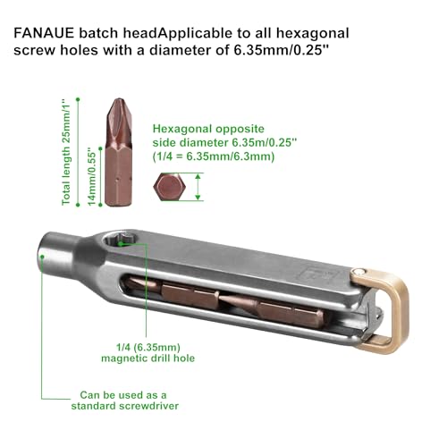 FANAUE Titanium EDC Multi Bit Screwdriver