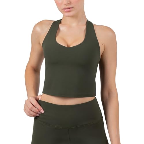 Image of YITTY Active Sports Bra Tank, Tank Top for Women with Built-in Bra, Racerback, Removable Cups, Low-Impact Yoga and Gym