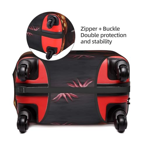 Halloween Flamingo Witch Hat Tsa Approved Luggage Cover For 18-32 Inch Suitcases Scratch-Resistant Stretch Luggage Cover4