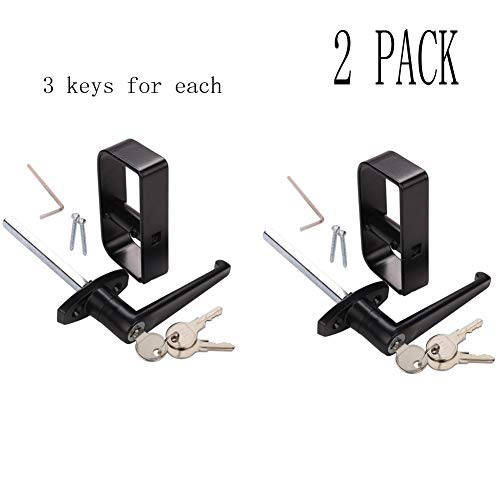 Kit de cerradura de manija en T Cerradura de puerta de cobertizo con 6 llaves y 8 tornillos, vástago de granero de 4-1 / 2 