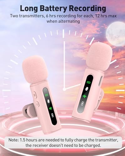 Image of USB C Lavalier Microphone Wireless Mini Mic for Type-C Android Phone /Tablet /PC Video Recording Clip-on Mics with Rotatable Clip&Denoise Recording, Ideal for Vlog Tiktok Youtube Content Creator, Pink
