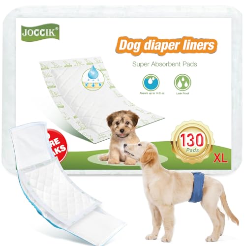 Image of Dog Diaper Liners 130ct Super Soft and Absorbent Dog Diaper Booster Pads for Male Dog Belly Bands or Female Dog Diapers(X-Large, 130pcs)