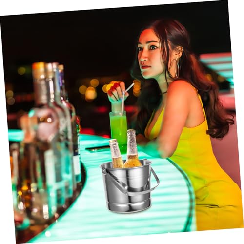 Cubo de hielo de acero inoxidable portátil para botellas de vino 8