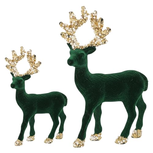MACOSA PT727 Deko Rentier 2er Set stehend Grün, Rot od. Weiß vders....