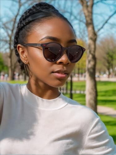 Image of Polarized Sunglasses, Unisex, UV Protection, Round Shape Ideal for Fishing, Beach, Driving, Traveling, and Cycling
