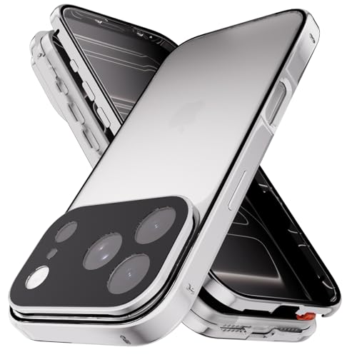 Coque Privacy iPhone 17 Pro Max anti-peeping verre trempé 360 magnétique argent