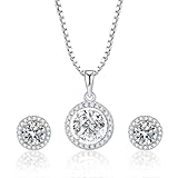 Lukovee Set de Joyería para Mujer con Caja de Regalo, Juego de 3PCS Collar y Aretes para Mujer con Zirconia Cúbica,...
