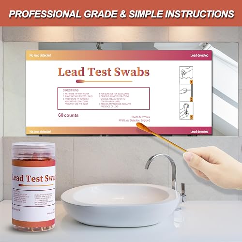 AAwipes Lead Test Swab Kit (60 Rapid Home Testing Swabs) 30-Second Results. Dip in Water. Home Use for All Surfaces - Painted, Dishes, Toys, Jewelry, Metal, Ceramics, Wood (LS60)
