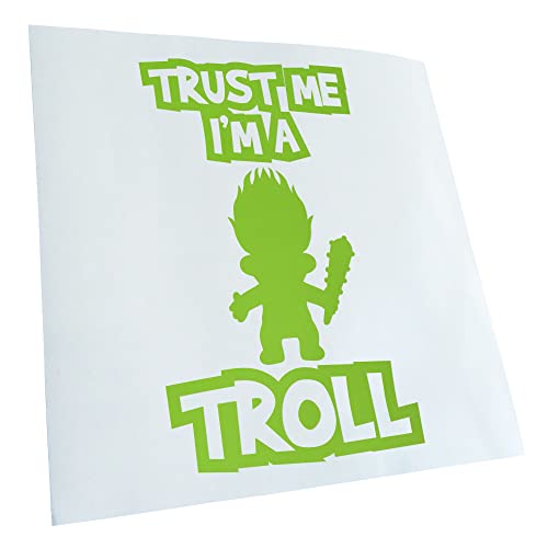 Kiwistar - Autocollant - Trust me, im a Troll - vert citron - G24 - Pour voitures, vélos, véhicules, motos, cyclomoteurs, tuning, vitres arrière