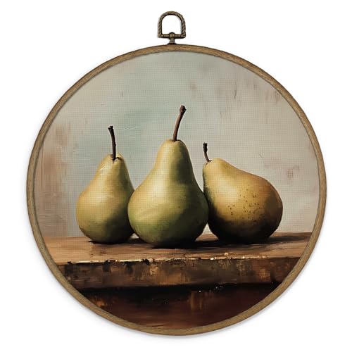 Art mural maison et cuisine Gnmduw 050-roundMH-pear, sculptures murales et décoration tendance
