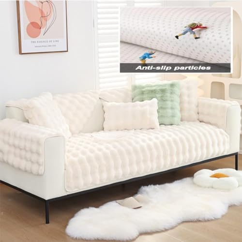 Funda de sofá chaiselongue de felpa de conejo universal 110x160 6