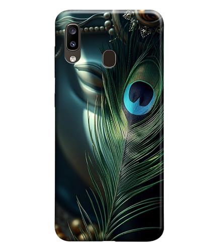 Image of Lord Krishna Mor Pankh Printed Hard Back Case Cover Compatible for Samsung Galaxy F22 / Samsung Galaxy M22 (Multicolor) - D1663