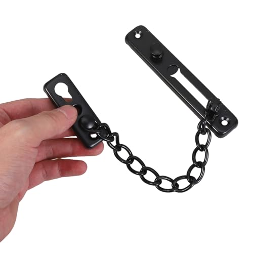 Cerradura de cadena de seguridad avanzada en acero inoxidable negro con alta resistencia 5
