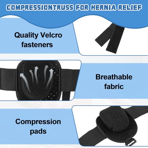 Faja para hernia inguinal ajustable para hombres y mujeres miniatura 3