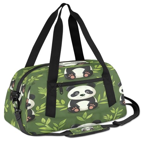 Bamboo Pandas Kids Duffle Bag Boys Girls Small Sport Dance Gym Bag for Overnight Travel Weekender Carry On3
