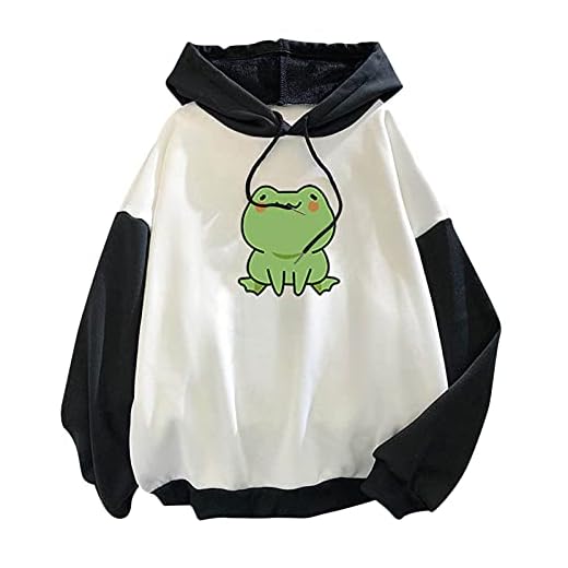Cute Hoodie for Womens Teen Girls Long Sleeve Patchwork Tops Kawaii Graphic Sweatshirts Casual Fashion Pullover