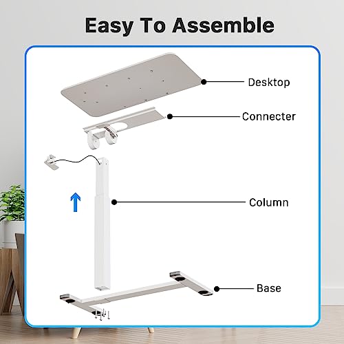 Jylh Joyseeker 111 Mobile Standing Desk, Height Adjustable Rolling Laptop Desk, 90° Tiltable Overbed Bedside Table, Portable Computer Desk With Wheels, Foldable Cart For Home Office thumb #8