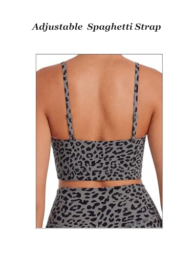 Image of Sunzel Adjustable Straps Sports Bra Padded Yoga Crop Top Light Support | Buttery Soft, Wireless, Adjustable Spaghetti Straps, Removable Pads, Bandeau Bra with Straps, Workout Gym Daily Wear