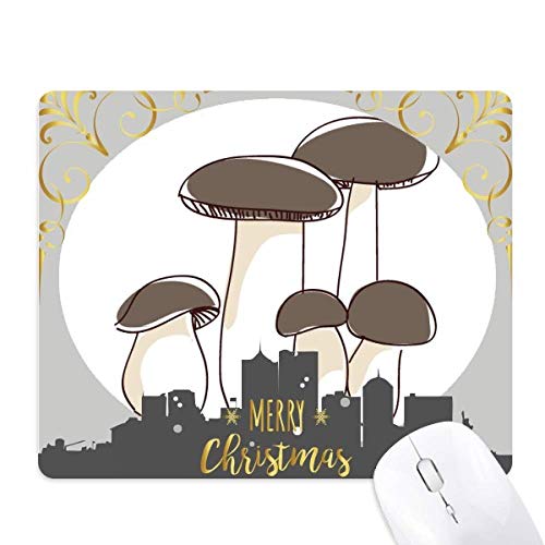 Tapis de souris en caoutchouc champignons frais à texture antidérapante