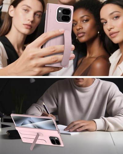 Coque antichoc Google Pixel 10 Pro pliable rose avec béquille - 6
