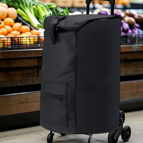 MotiveTech Shopping Cart Replacement Bag Waterproof for Grocery Cart Black Convenient High Performance Lightweight Trolley Bag Portable