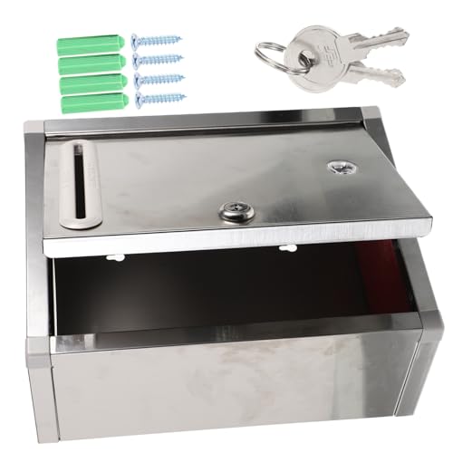 SOPOTUTU Rust Stainless Steel Mailbox Wall Mount with See Through Large Capacity Letter Box for Home Exterior Outdoor Post Box for Mail Newspapers Magazines Random Color