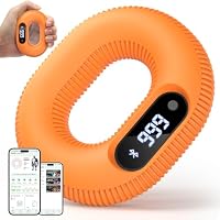JACKBOOM 40-LB Soft Silicone Smart Grip Strength Trainer with Bluetooth App (Orange)