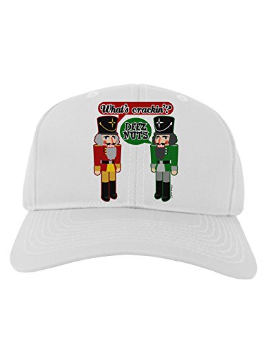 TOOLOUD Whats Crackin - Deez Nuts Adult Baseball Cap Hat - White