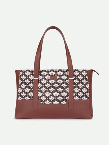 Image of ZOUK Handcrafted Vegan Leather Travel Tote Bag for Women with Multiple Compartments | Spacious Water-Resistant Shoulder Bag for Travel, Vacation, Day Trips |