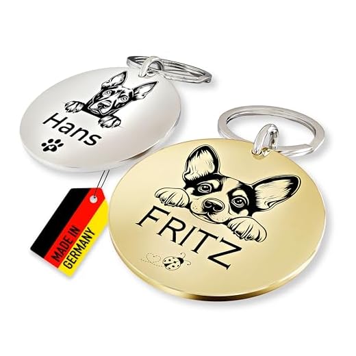 Wasserdichte Hundemarke mit Gravur