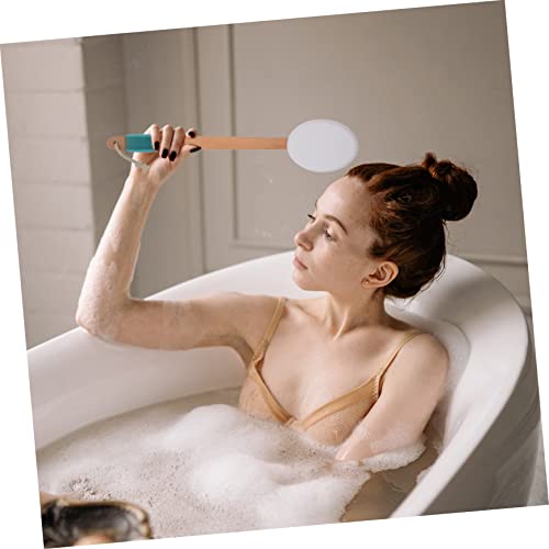 DECOMELODY Shower Body Brush with Long Handle Multi Function Back Scrubber Sunscreen Applicator Comfortable Exfoliation for Healthy Skin for Daily Use and
