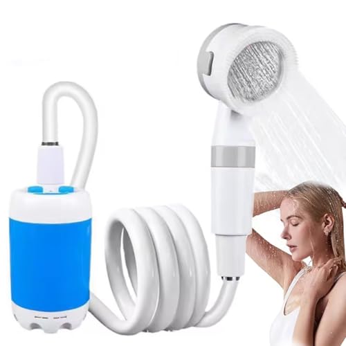 LUCKKY Portable Camping Shower Outdoor Camp Shower Pump, USB Rechargeable Electric Shower Pump, 2 Mode Portable Shower Head for Camping, Traveling, RV, Pet Bath
