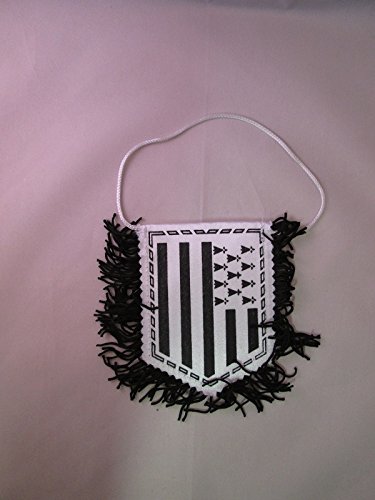 AZ FLAG - Brittany Mini Banner - 6'' x 4'' - 100% Polyester French region of Bretagne Small Pennant for Car - Double-sided Flag with cords