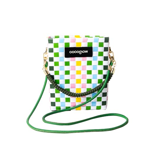 Square Cross-Body Handbag,Vintage Women's Hand-Woven Basket Bag, With Detachable Shoulder Strap and Hand Strap