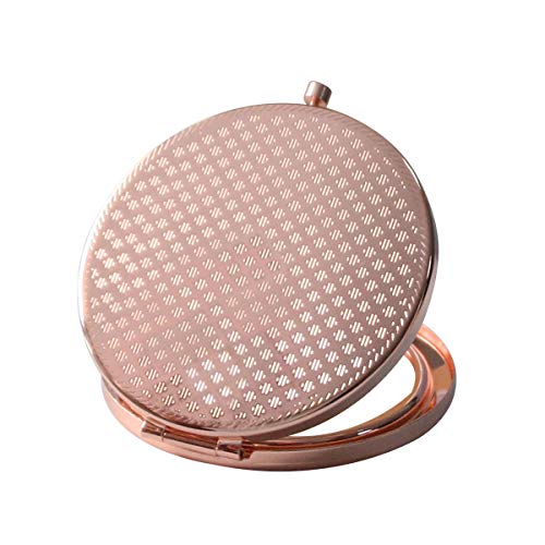 Yckmd Folding Pocket Mirror Pink Flower, Fashion Outer Edge Flower Compact Mirror 2X &1X Magnification Double Sides, Beauty Makeup Mirror For Purse And Handbag #TOP6
