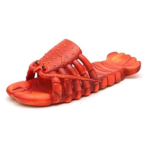 FCTREE Kids Lobster Slippers Summer Cute Sandals Slippers Cartoon Lobster Flip floops for Boys Girls Toddler Pool Beach Party Shoes(Orange Red,14-15 Little Kid) Cover