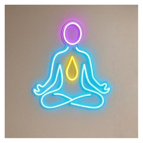 Enseigne lumineuse suspendue yoga pour éliminer le stress visuel dans votre bureau