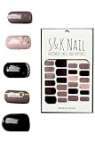 S&K NAIL ヴァイオレット & ホワイト シェル ネイルシール 硬化タイプ 硬化不要 貼るだけ シンプル 紫 ジェルネイル ジェルネイルシール 手 春 夏 結婚式 ウェディング ブライダル 6サイズ24枚入 日本製