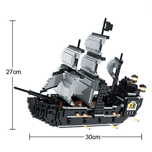 BGOOD Bausteine Piratenschiff Bauset, 3247 Klemmbausteine Segeln Architektur 3D Nano Micro Blocks Bauspielzeug… – Bild 3