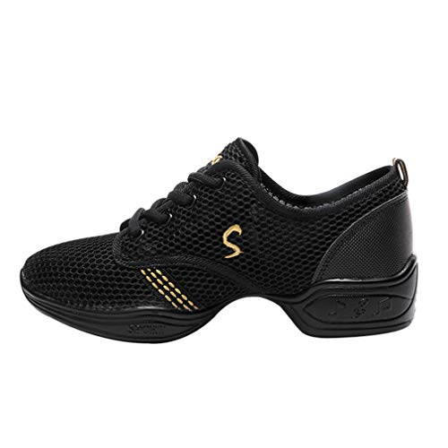 Mujer Dance Fitness Sneakers Entrenadores Transpirables Malla Suave Calzado Antideslizante Resistente Desgaste Zapatos Baile Niños