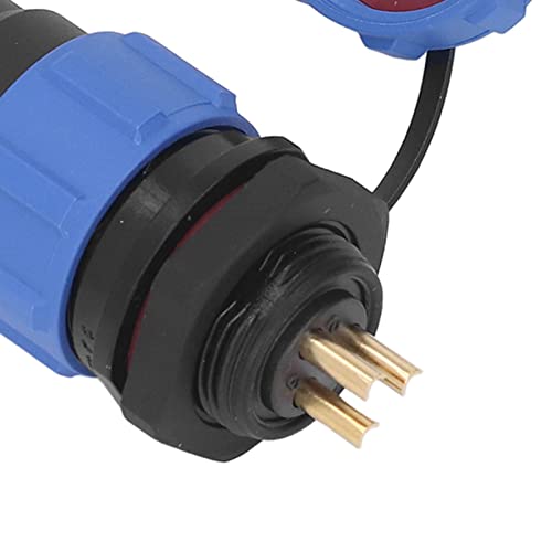 Conector de enchufe aviación 3 pines IP68 ABS miniatura 3