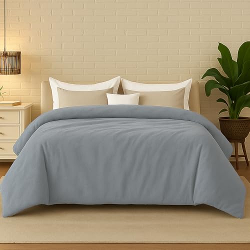 HomeSmart Queen Grey Weighted Duvet Cover