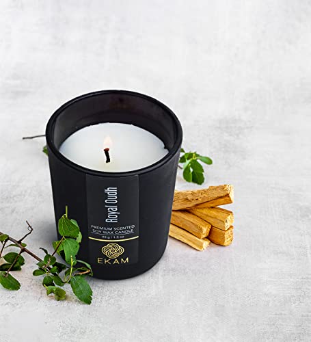 Image of EKAM Royal Oudh Votive Soy Wax Scented Candle, 40 Grams, 10 Hours Burn Time| Long Lasting Premium Candles | Ideal for Home Decor | Gifting & Aromatherapy (Pack of 12)