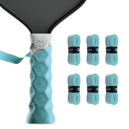 Hesacore Hesatac Overgrip Tape 6 Pack Turquoise for Pickleball Padel & Tennis Sweat Absorbing Soft Anti-Slip Stretchable Overgrip