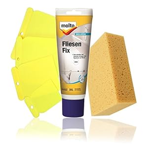 Molto Tegelfix kant-en-klare spatel in set met spatel en spons (set wit)