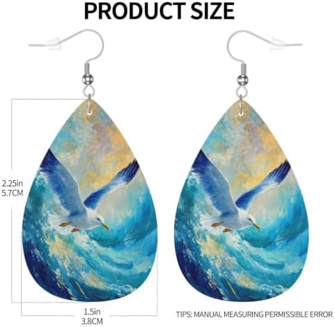 Flying Seagull Leather Earring Drop-shaped Decoration Lightweight Jewelry Gifts For Women — view 3