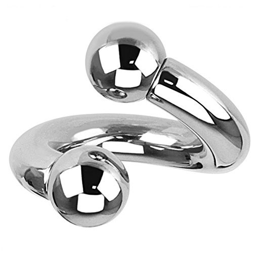 BYB Barbells Internally Threaded Stainless Steel Twist with Ball Ends for Stretched Piercings