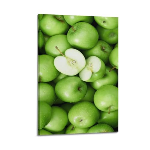 Pommes vertes et gouttes d'eau tableau cuisine nature moderne