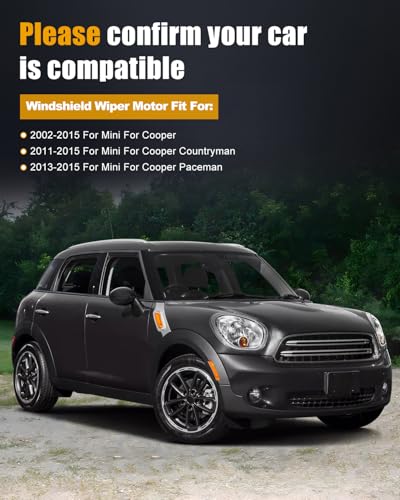 Image of ROADFAR Rear Windshield Wiper Motor Fit for Mini for Cooper 2002-2015 | Fit For Mini For Cooper Countryman 2011-2015|For Mini For Cooper Paceman 2013-2015|Replace 61627036154|67636932013|3 Pins
